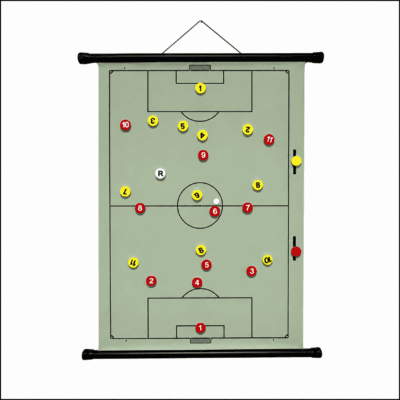 Oprolbaar coachbord voetbal schrijfbaar