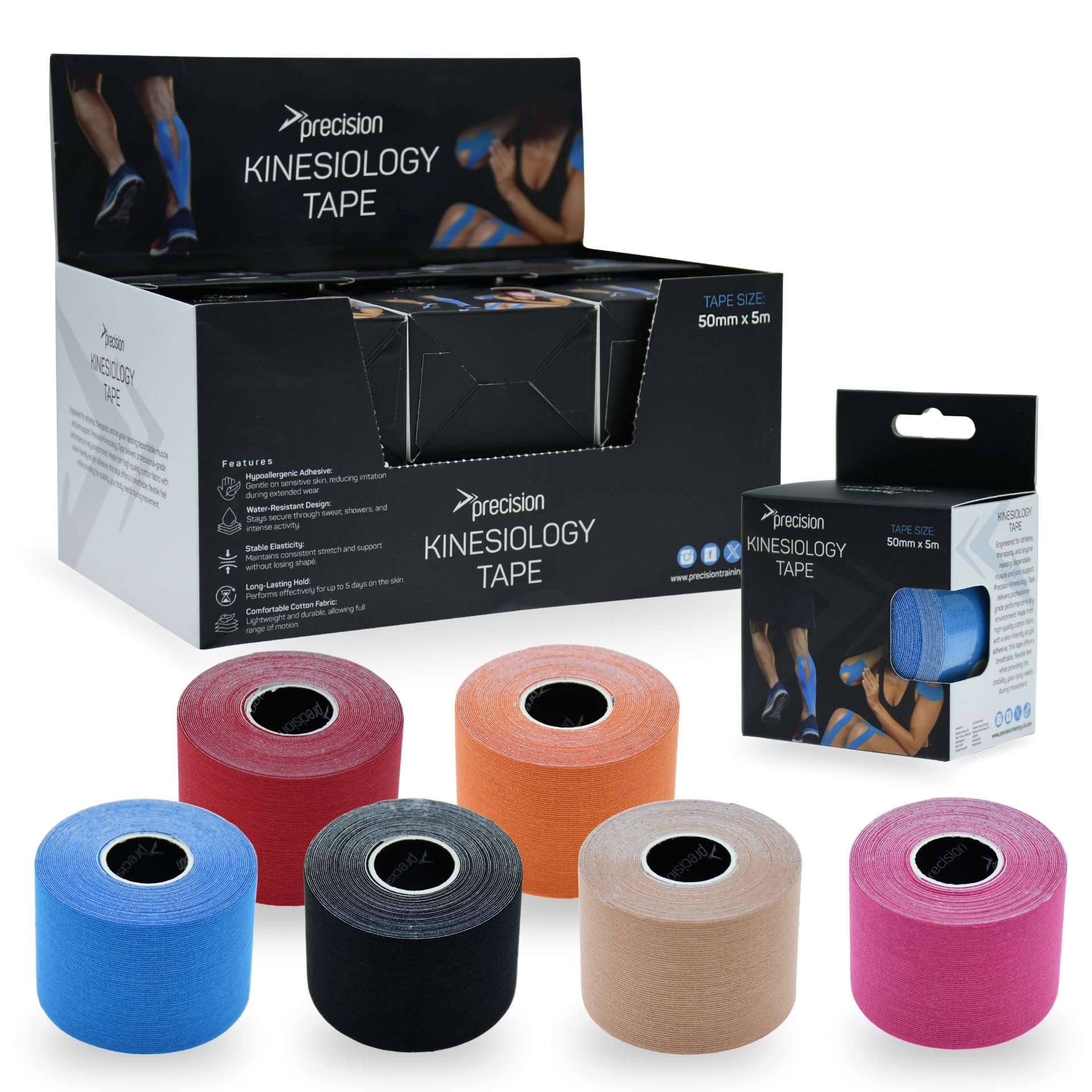 Precision Kinesiology Sporttape in diverse kleuren